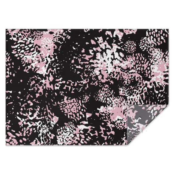Black and Pink Of Leopard Print Rectangle Tablecloth 60"x84",Waterproof Polyester Rectangle Table Cloth, Wipeable Spillproof Polyester Tablecloth for Dining, Camping, Indoor and Outdoor