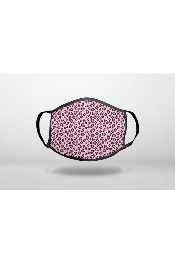 Black Pink Leopard Skin Spots - 3-Ply Reusable Soft Cloth Face Covering, Unisex, Cotton Inner Layer