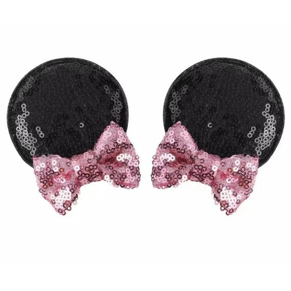 Black Pink Minnie Ears Hair Clip, Minnie Ear Clips, Mickey Ears Hair Clip, Kids Minnie Ears clips, Minnie Ears, Minnie Ears