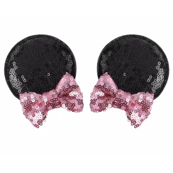 Black Pink Minnie Ears Hair Clip, Minnie Ear Clips, Mickey Ears Hair Clip, Kids Minnie Ears clips, Minnie Ears, Minnie Ears