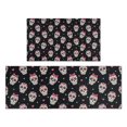 thumbnail image 1 of Black Pink Skull Pattern Kitchen Rugs Sets Of 2,Anti Fatigue Kitchen Mat Rugs Non Slip Washable,Decorative Kitchen Floor Mats for Kitchen,Sink,Laundry,17"x30"+17"x47", 1 of 7
