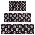 thumbnail image 1 of Black Pink Skull Pattern Kitchen Rugs Sets Of 3,Kitchen Runner Rugs Non Skid Washable,Decorative Kitchen Floor Mats for Kitchen,Sink,Laundry,17"x30"+ 17"x47" + 17"x59", 1 of 6