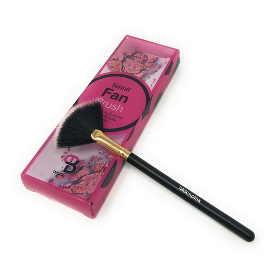 Black Pink Small Fan Brush- BPB009 Featherweight / Use for Variety of Pigments & Powders