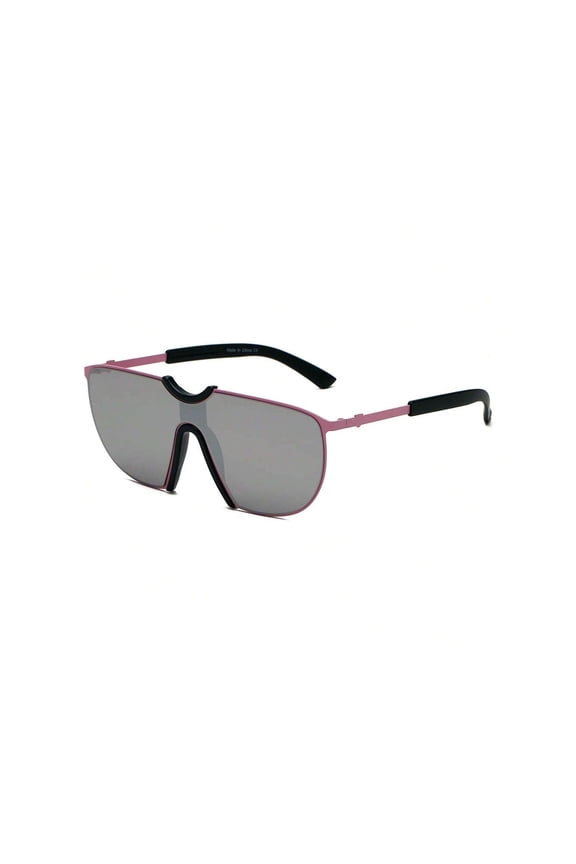Black-Pink Square Sunglasses with Decorative Detail - Dark Lens UV Protection Cute Casual Eyewear
