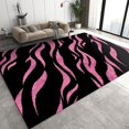 thumbnail image 1 of Black Pink Stripes Simple Area Rugs, Trendy Creative Art Living Room Indoor Non-Slip Kids Rug, Machine Washable Breathable Durable Carpet for Living Room Study Dining Decor Mat 3x5ft, 1 of 7