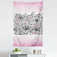 thumbnail image 1 of Black and Pink Tapestry, Curly Romantic Flowers in Pinkish Colors Pattern, Fabric Wall Hanging Decor for Bedroom Living Room Dorm, 5 Sizes, Pink and Charcoal Grey, by Ambesonne, 1 of 1