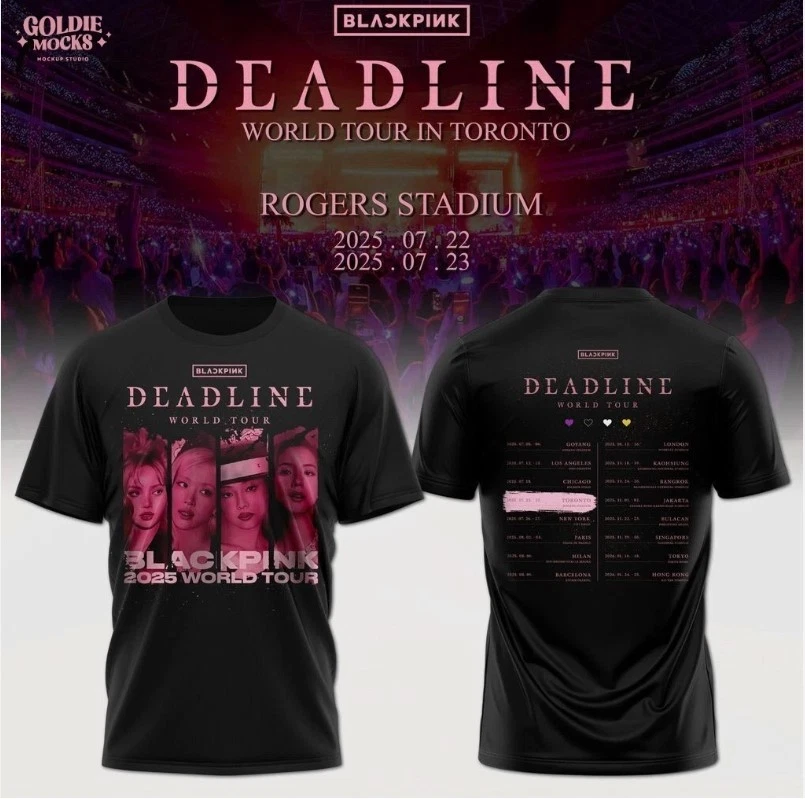 Black Pink Toronto Dead Line World Tour 2025 T-Shirt - Walmart.com