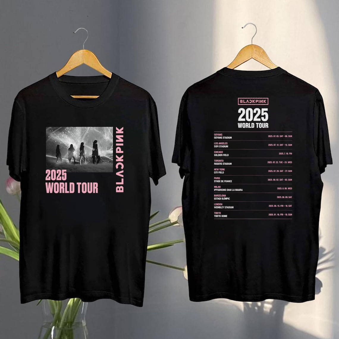 BLACKPINK Tシャツ Blackpink 2025 World Tour Dates Logo Unisex T-Shirt, Gift