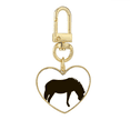 thumbnail image 1 of Black Pinto Animal Portrayal Gold Heart Keychain Metal Keyring Holder, 1 of 3