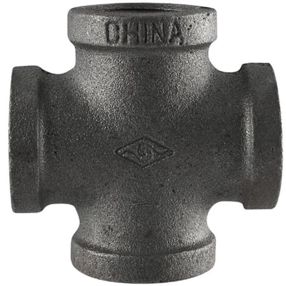 Black Pipe Fitting, Cross, 1 In.