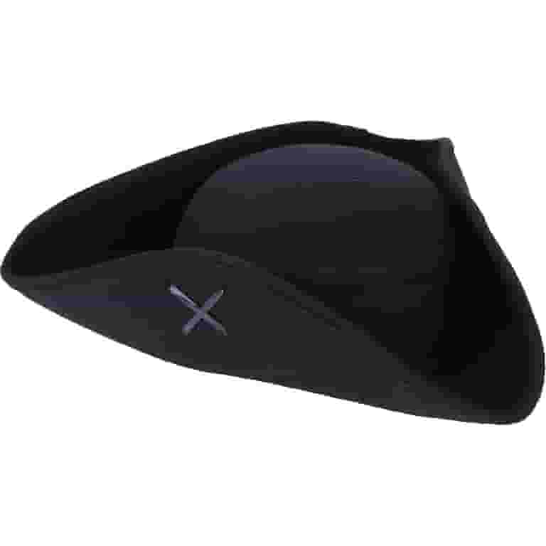 SandT Collection Black Pirate Hat for Adults Men and Women Tricorn