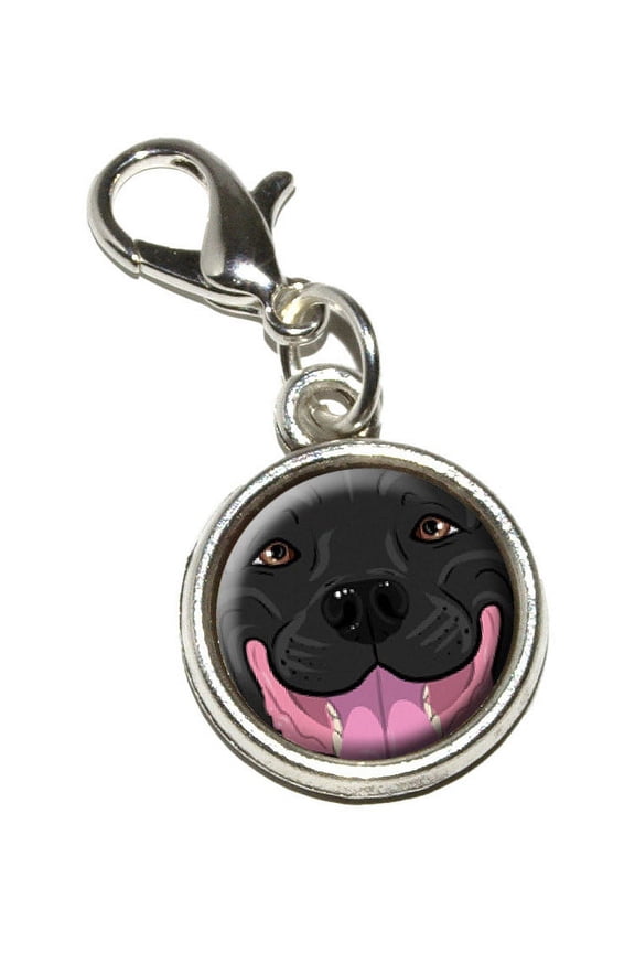 Black Pit Bull Face - Pitbull Dog Pet Bracelet Charm
