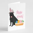 thumbnail image 1 of Black Pit Bull Terrier Easter Greeting Cards and Envelopes Pack of 8 7 in x 5 in, 1 of 3
