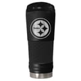 thumbnail image 1 of Pittsburgh Steelers 24 ounce vacuum insulated stainless steel tumbler in black powder coat and laser etched team logo, 1 of 3