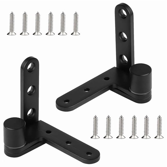 Black Pivot Hinge for Wooden Doors Max Load 132lb/Pair, 270 Degree Rotation with Screws Included(Thickness 3mm)