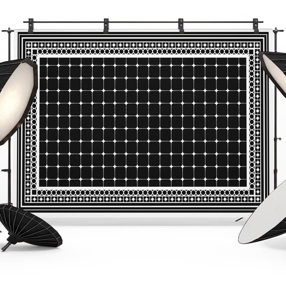 Black Plaid Backdrops for Photography, Country Rustic Farmhouse Geometric Lines Grids Checkered Fabric Photo Background Sturdy Studio Props for Photo Studio, Video Recording, Booth & Photoshoot 7x5ft