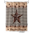 thumbnail image 1 of Black Plaid Country Star Shower Curtain, Farmhouse Wood Texture Bathroom Decor Curtains Set with Hooks, Waterproof Fabric Home Accessories， Stall 48 X 72 Inch, 1 of 6