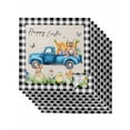 thumbnail image 1 of Black Plaid Easter Cloth Napkins Set of 8 Reusable Dinner Napkins, Truck Spring Floral Bunny Animals Rustic Cocktail Napkin Washable Table Napkins for Wedding/Holiday Party/Baby Shower 20"x20", 1 of 7