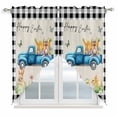 thumbnail image 1 of Black Plaid Easter Swag Valances for Windows 2 Pack, Kitchen Window Curtains 36 Inch Length, Truck Spring Floral Bunny Animals Rustic Privacy Swag Curtains for Living Room/Bathroom 36"x36", 1 of 8
