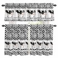 thumbnail image 1 of Black Plaid Farmhouse Kitchen Curtains Sets for Windows 36 Inch Length, Watercolor Cute Country Cow Checkered Rod Pocket Window Treatments Tier Curtains and Valances Set for Bedroom/Bathroom, 1 of 8