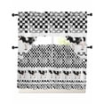 thumbnail image 1 of Black Plaid Farmhouse Swag Curtains for Living Room/Bedroom Windows, Watercolor Cute Country Cow Checkered Kitchen Curtains and Valances Set 36 Inch Length, Swags Valance Curtain Panels, 1 of 5
