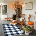 thumbnail image 1 of Black Plaid Outdoor Rug 16x24 Inch Cotton Doormat for Front Porch, Entryway, Farmhouse Layered Rug, Washable 【Gray Edge】, by FAJHHA, 1 of 9