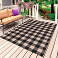 thumbnail image 1 of Black Plaid Outdoor Rug for Patio/Deck/Porch, Non-Slip Large Area Rug 5 x 8 Ft, Vintage Country Gray Buffalo Check Gingham Indoor Outdoor Rugs Washable Area Rugs, Reversible Camping Rug Carpet Runner, 1 of 8