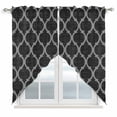 thumbnail image 1 of Black Plaid Swag Valances for Windows 2 Pack Retro Country Moroccan National Geometrical Plaid Swag Kitchen Curtains 36 Inches Long Rod Pocket Short Window Treatment for Kitchen Bathroom 28"x36", 1 of 9
