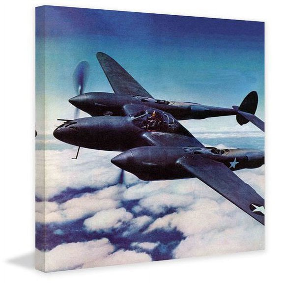 "Black Plane" Painting Print on Wrapped Canvas
