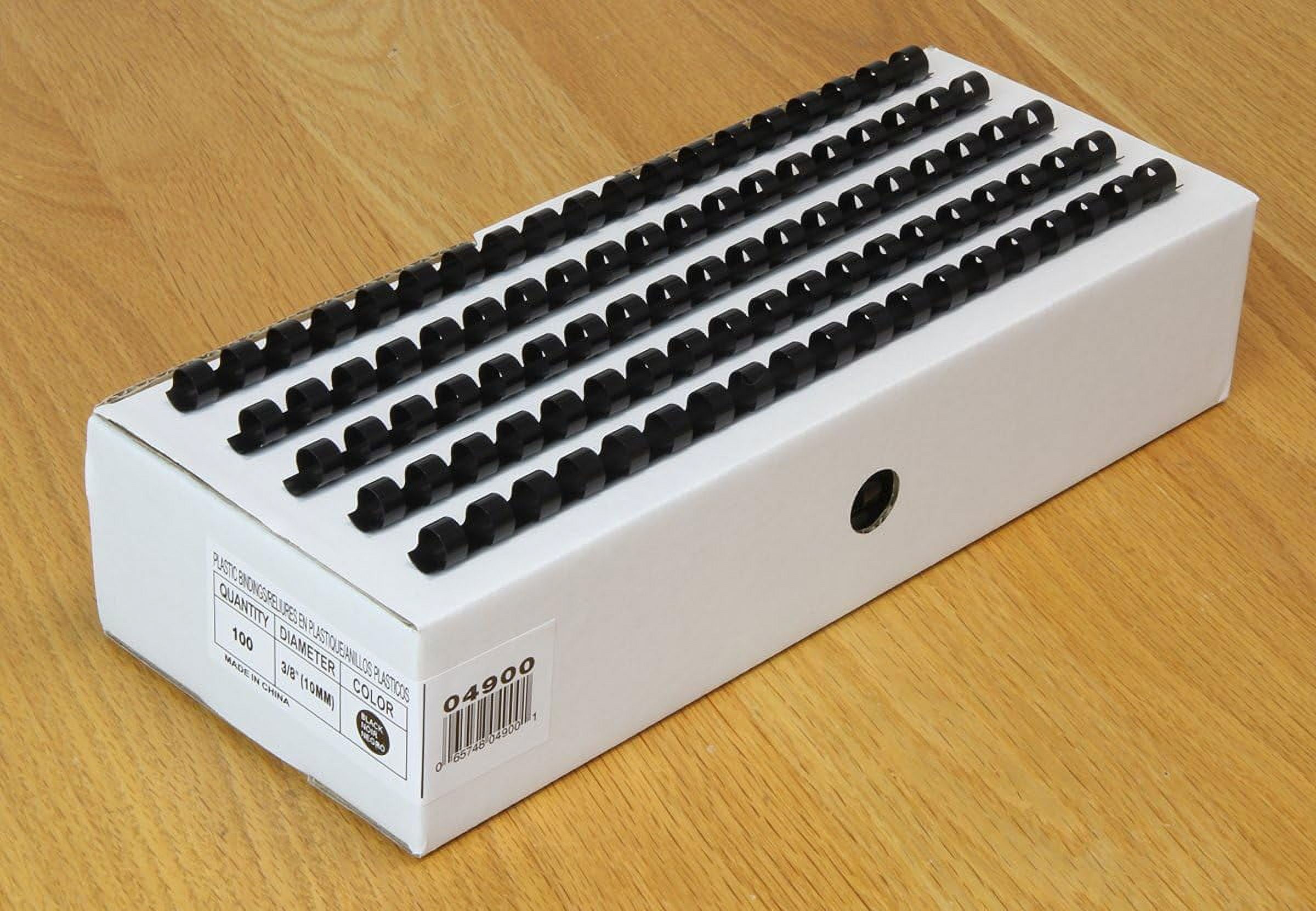Black Plastic Binding Combs, 19 Hole, 0.375 Inch, 55 Sheet Capacity