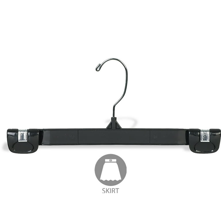 Black Plastic Bottom Hanger w/ Grip Lock Clips, (Box of 200) 10