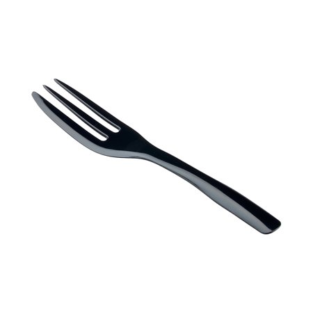 Black Plastic Cake Fork with Knife Edge - 4" x 3/4" - 100 count box