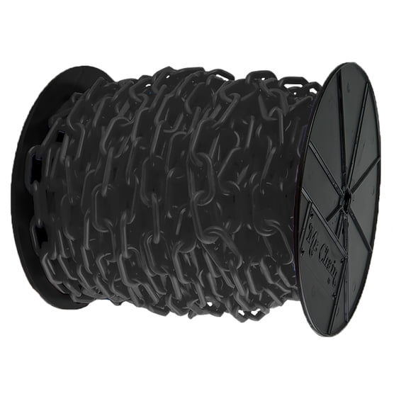 Black Plastic Chain Reel 3 IN Link 60 FT Lg