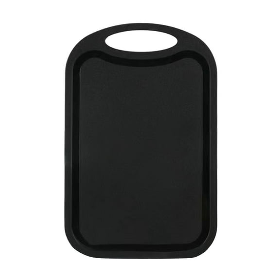 Black Plastic Chopping Block, Non-Overflow Cutting Board - Hang Hole for Storage, Hygienic, Dishwasher Safe, Versatile for Meat/Vegetables