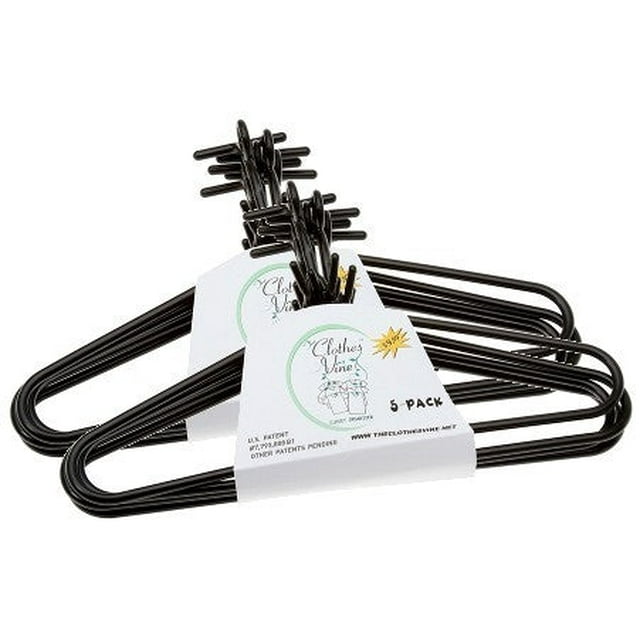 Black Plastic "Clothes Vine" Hangers (10) Pack