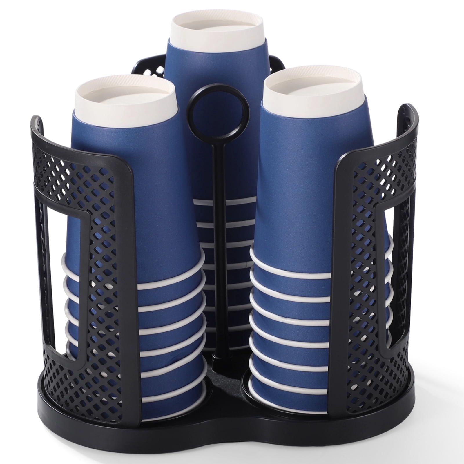 Black Plastic Cup Holder, Rotating Drink Storage Organizer for Paper ...