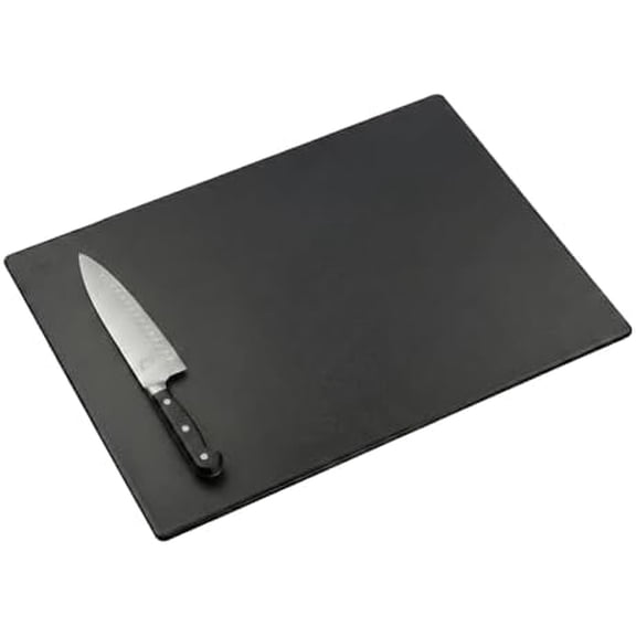 Black Plastic Cutting Board - 18 x 12 Inch Large, 1/2" Thick HDPP Poly for Restaurants and Commercial Kitchens, NSF Stamped