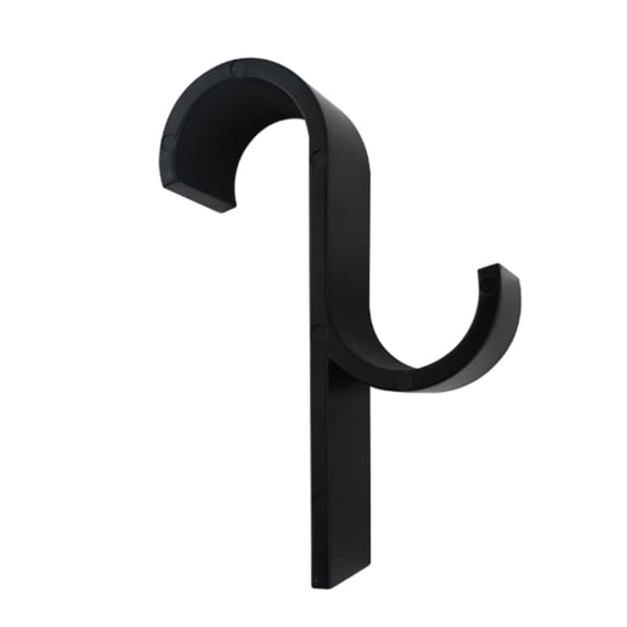 Black Plastic Cylindrical Rod Hook, Over-The-Rail Heavy Duty Railing Hook for Patio Deck Pool Balcony Fence, Multi Use Outdoor Hanger for Towels Plants Umbrellas, 1 Pack