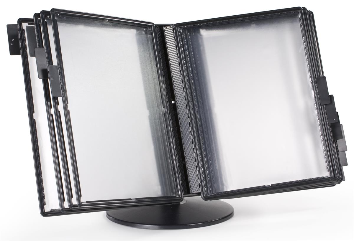 Document Reference Box Black Plastic Desktop Document Reference Binder with 10 Double-Sided ...