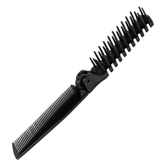 Black Plastic Double Headed Foldable Straight Hair Beauty Comb