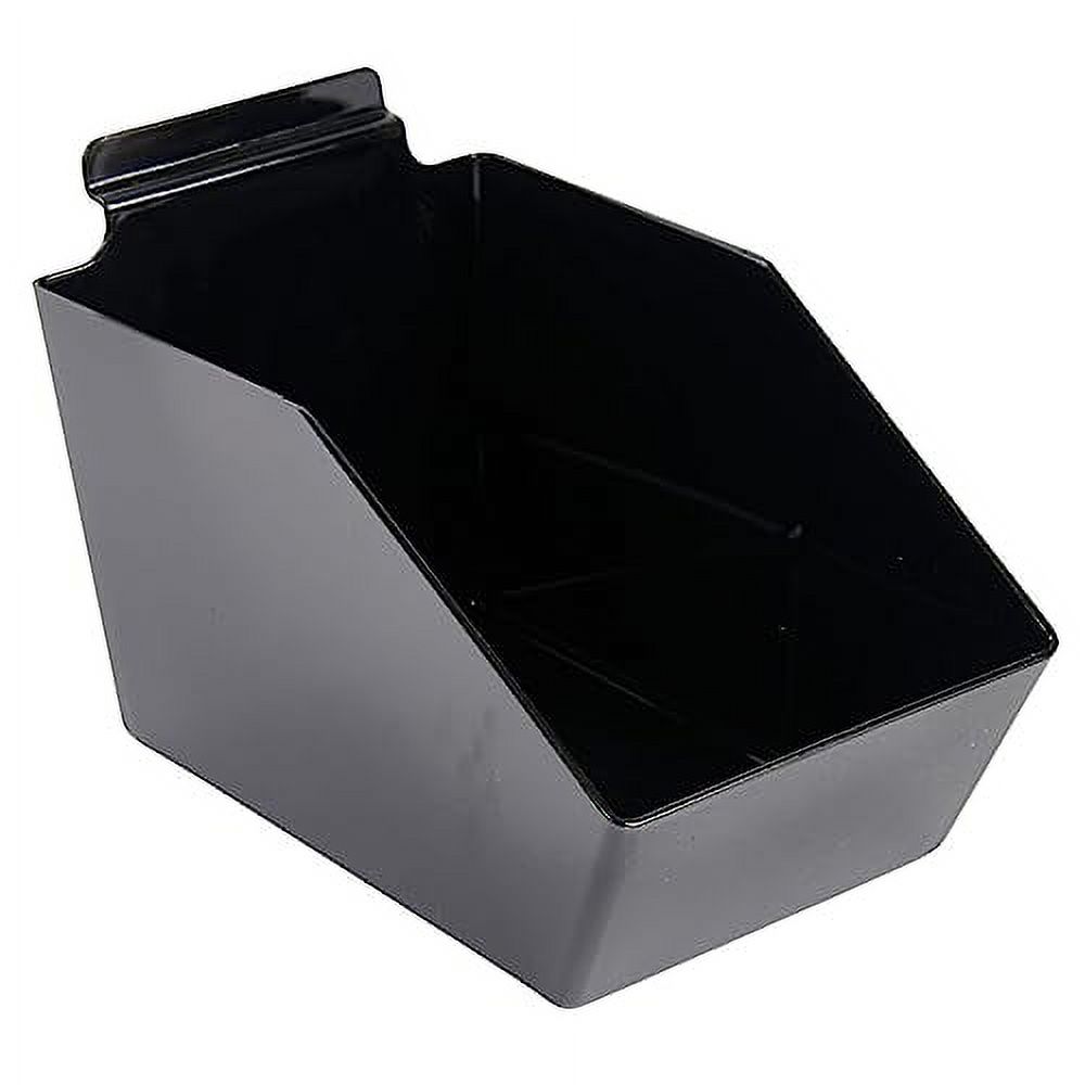 Black Plastic Dump Bin For Slatwall 6” X 5 ½” X 9 ½” Set Of 2