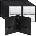 thumbnail image 1 of - Black Plastic Folders with Pockets and Prongs, 24 Pack, Letter Size, Black Flexible Plastic Folders with Prongs, Clear Front Pocket and Card Slot, 1 of 7