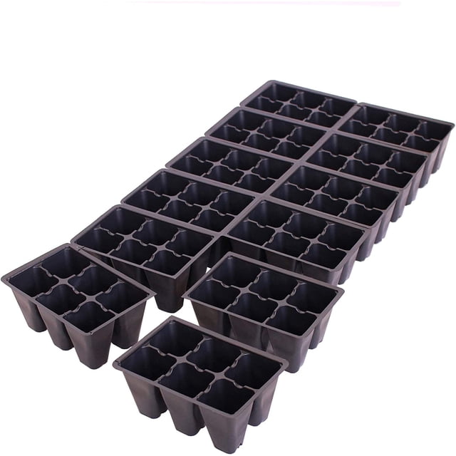 Cell Module Seed Tray Inserts Black Plastic Garden Tray Inserts – 10 , 72 Planting Cells Each – 2x3 ...