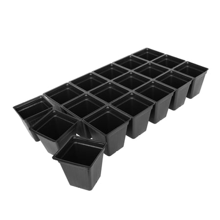 Black Plastic Garden Tray Inserts - 10 Sheets of 18 Planting Pot Cells Each - 3x6 Configuration - Perforated - Each Cell 3.5 In. Deep - 3.5 In. Square at Lip - Nursery, Greenhouse, Gardening