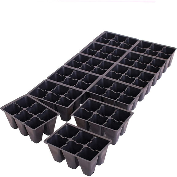 Handy Pantry Black Plastic Garden Tray Inserts  5 Sheets, 72 Planting Pot Cells Each  2x3 Nested x12 Configuration  Ideal for Nursery, Greenhouse, Seed Starting, and Vegetable Gardening