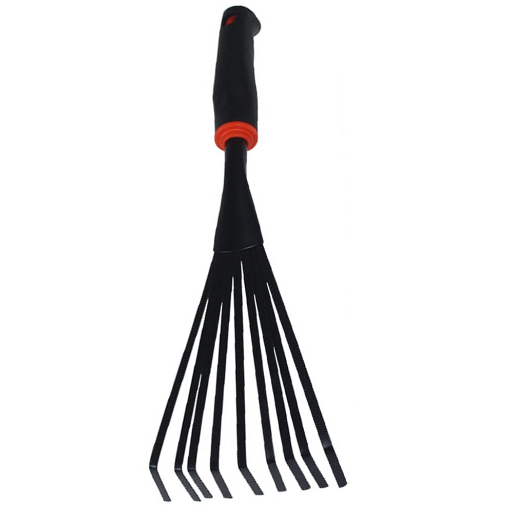 Black Plastic Handle Shovel Garden Rake Leaf for Lawns Heavy Duty ...