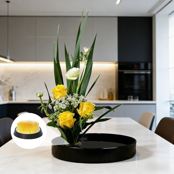 Black Plastic Hydroponic Flower Vase with Pot, 3 Size Options 9-13 Inches