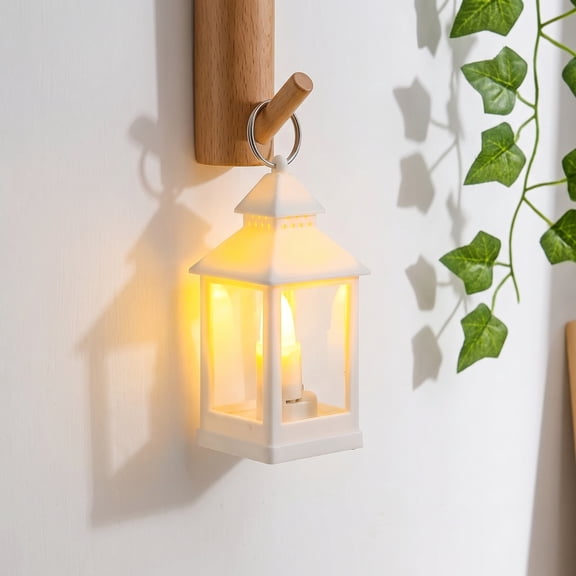 Black Plastic LED Electronic Candle Night Light Portable Kerosene Lantern with Flickering Glow