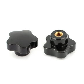 Black Plastic M8 8mm Female Thread Star Shaped Head Clamping Nuts Knob 2pcs