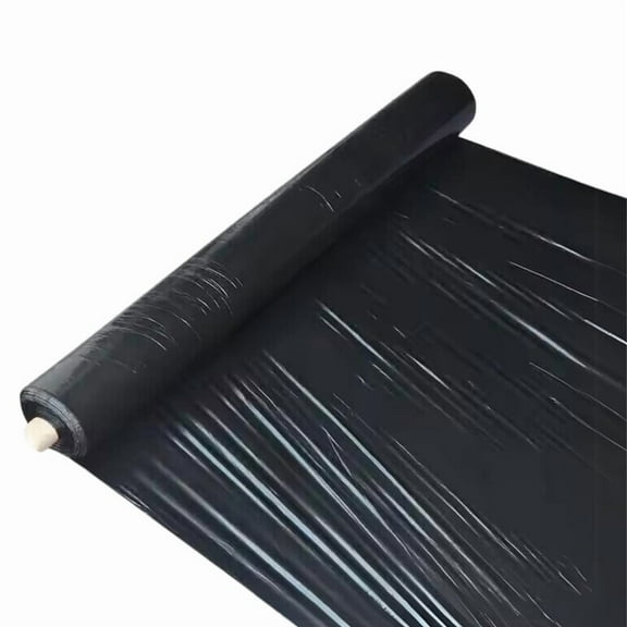 Harris Seeds Black Plastic Mulch Film for Agricultural Vegetable Plant, Moisture Retention, Insulation - 3' x 4000'